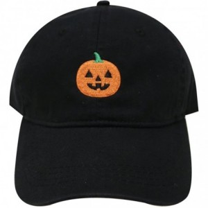 Baseball Caps Halloween Pumpkin Cotton Baseball Dad Caps - Black - CT12M1OAE5J $9.48