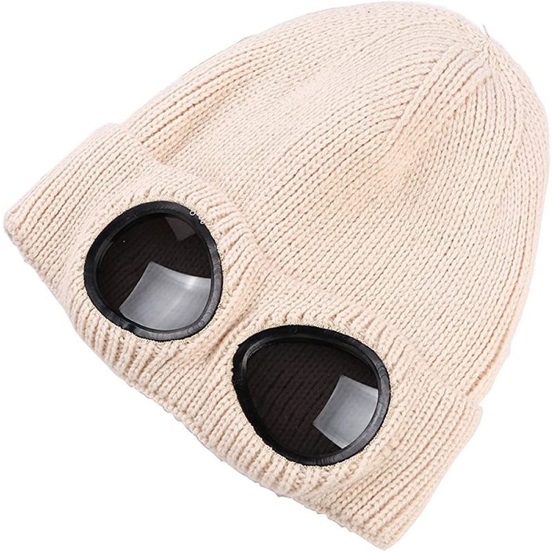 Skullies & Beanies Unisex Wool Knitted Goggles Beanie- Warm Winter Hat Outdoor Sports Cap Fashion Indoor Leisure Snow Cold Pr...