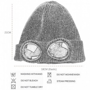 Skullies & Beanies Unisex Wool Knitted Goggles Beanie- Warm Winter Hat Outdoor Sports Cap Fashion Indoor Leisure Snow Cold Pr...