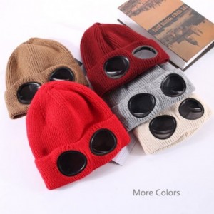 Skullies & Beanies Unisex Wool Knitted Goggles Beanie- Warm Winter Hat Outdoor Sports Cap Fashion Indoor Leisure Snow Cold Pr...