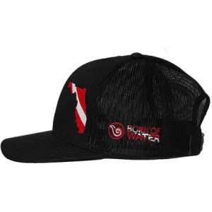 Baseball Caps Florida Scuba Diver Down Flag Trucker Hat Black - C212NUYXJNK $18.29