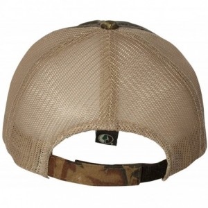 Baseball Caps Adult Schrute Farms Embroidered Distressed Trucker Cap - Mossy Oak Breakup/ Khaki - CC18C7E9XDA $25.12