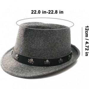 Fedoras Men Mesh Straw Summer Fedora Hat Short Brim Beach Sunhat Breathable Panama Cap - Gray-skull - CF18Z42Q4YQ $10.10