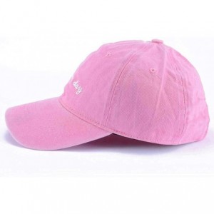 Baseball Caps Bad Hair Day Baseball - Distressted Washed Dad Hat- with Adjustable Strapback - Pink - CU18IITLGMZ $8.63