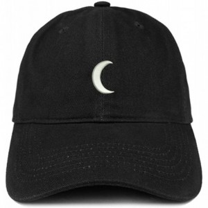 Baseball Caps Crescent Moon Embroidered Soft Low Profile Adjustable Cotton Cap - Black - CS12NSL8TFI $21.34
