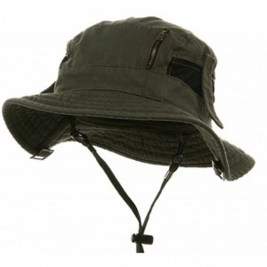 Sun Hats Canvas Fisherman Hat-Olive - CB11IZND2ER $64.19