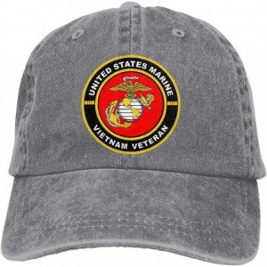 Baseball Caps United States Vietnam Veteran Denim Hats Baseball Cap Dad Hat - Gray - CA19245WE09 $23.80