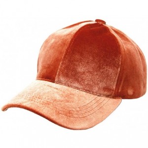 Baseball Caps Unisex Plain Soft Velvety Baseball Cap Hat Adjustable Band - Coral - CO18IA369MH $11.30