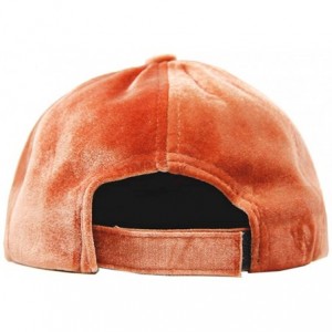 Baseball Caps Unisex Plain Soft Velvety Baseball Cap Hat Adjustable Band - Coral - CO18IA369MH $11.30