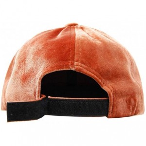Baseball Caps Unisex Plain Soft Velvety Baseball Cap Hat Adjustable Band - Coral - CO18IA369MH $11.30