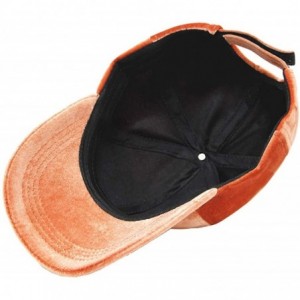 Baseball Caps Unisex Plain Soft Velvety Baseball Cap Hat Adjustable Band - Coral - CO18IA369MH $11.30