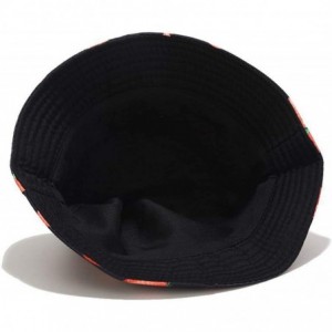 Bucket Hats Unisex Print Double-Side-Wear Reversible Bucket Hat - Strawberry Black - C31996ZYXI6 $14.84