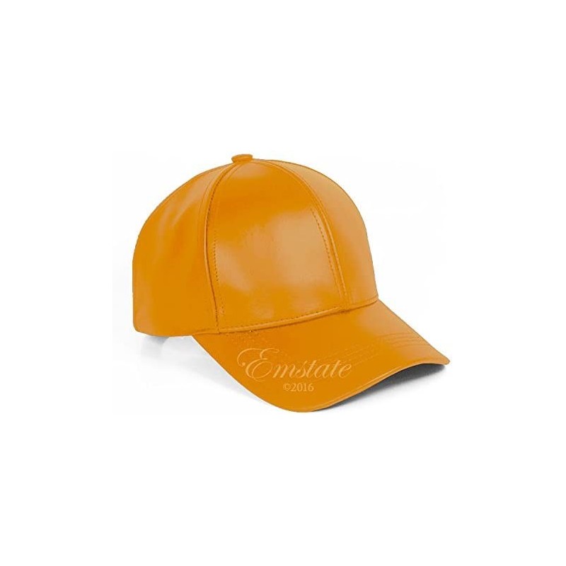 Baseball Caps Genuine Cowhide Leather Adjustable Baseball Cap Made in USA - Gold - CG11XLMEC6J $15.30