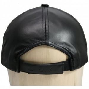 Baseball Caps Genuine Cowhide Leather Adjustable Baseball Cap Made in USA - Gold - CG11XLMEC6J $15.30