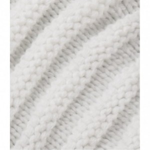 Skullies & Beanies Evony Womens Ribbed Pom Beanie Hat with Warm Fleece Lining - One Size - White - CY187NEDLWT $16.81