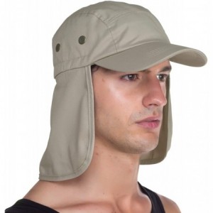 Sun Hats Fishing Sun Cap UV Protection - Ear Neck Flap Hat - Sand - C317AZXYHXT $15.61