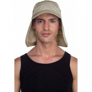 Sun Hats Fishing Sun Cap UV Protection - Ear Neck Flap Hat - Sand - C317AZXYHXT $15.61