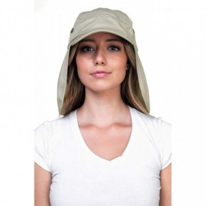 Sun Hats Fishing Sun Cap UV Protection - Ear Neck Flap Hat - Sand - C317AZXYHXT $15.61