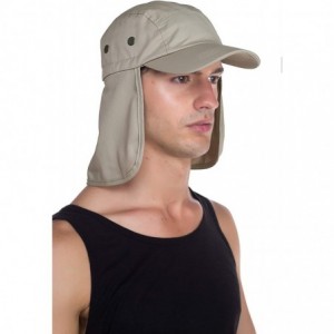 Sun Hats Fishing Sun Cap UV Protection - Ear Neck Flap Hat - Sand - C317AZXYHXT $15.61