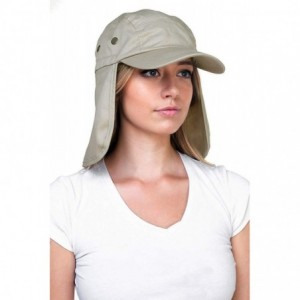 Sun Hats Fishing Sun Cap UV Protection - Ear Neck Flap Hat - Sand - C317AZXYHXT $15.61