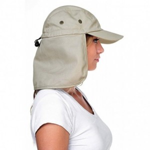 Sun Hats Fishing Sun Cap UV Protection - Ear Neck Flap Hat - Sand - C317AZXYHXT $15.61