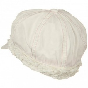 Newsboy Caps Ladies Brushed Canvas Newsboy Hat - White - CG114YSOJZ3 $12.54