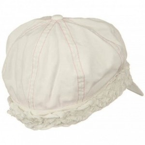 Newsboy Caps Ladies Brushed Canvas Newsboy Hat - White - CG114YSOJZ3 $12.54