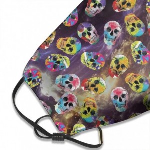 Balaclavas Muffle Printed Adjustable Earloop Face Mask - Colorful Skull 3d - CM197XMCIEL $15.27