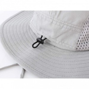 Sun Hats Men's Sun Hat UPF 50+ Wide Brim Bucket Hat Windproof Fishing Hats - N Gray - CV18TATN9IH $15.30