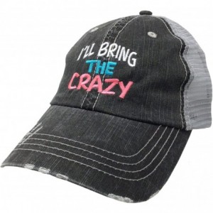 Baseball Caps Womens I'll Bring The Adjustable Trucker Meshback Hat - Coral Crazy - CM18GZNAR74 $42.01