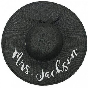 Sun Hats Personalized Mrs. Floppy Sun Hats - Black - CG18EUKORWX $61.07
