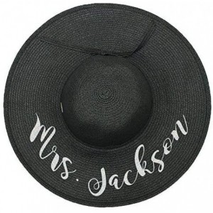 Sun Hats Personalized Mrs. Floppy Sun Hats - Black - CG18EUKORWX $24.11