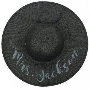 Sun Hats Personalized Mrs. Floppy Sun Hats - Black - CG18EUKORWX $24.11