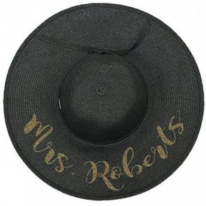 Sun Hats Personalized Mrs. Floppy Sun Hats - Black - CG18EUKORWX $24.11