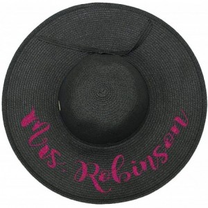 Sun Hats Personalized Mrs. Floppy Sun Hats - Black - CG18EUKORWX $24.11