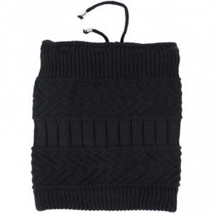 Skullies & Beanies Ponytail Beanie Hat for Women Messy Bun Knitted Hat Fleece Lined Neck Gaiters - Black - C3192ML9RNU $12.30