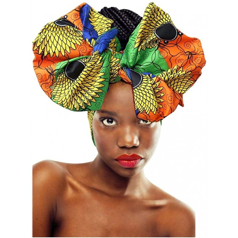 Headbands Stretch Turbans Head-Wrap for Women African Printed Long Hair Scarf Headband - Floral E - C518R457WCI $12.49