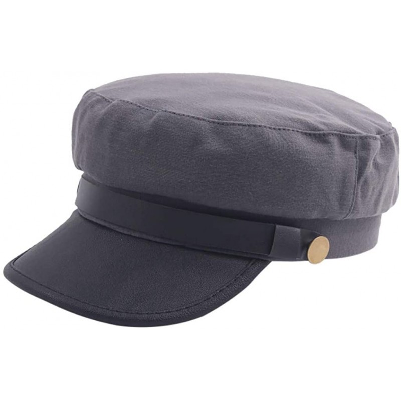 Newsboy Caps Women Men Washed Cotton Cadet Army Cap Basic Cap Military Style Hat Flat Top Cap Baseball Cap - CQ18ZRZ8M8T $7.39