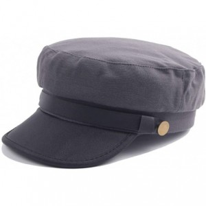 Newsboy Caps Women Men Washed Cotton Cadet Army Cap Basic Cap Military Style Hat Flat Top Cap Baseball Cap - CQ18ZRZ8M8T $7.39