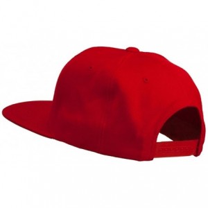 Baseball Caps Big Smile Face Embroidered Flat Bill Cap - Red - CF11P5HKK73 $32.92