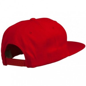 Baseball Caps Big Smile Face Embroidered Flat Bill Cap - Red - CF11P5HKK73 $32.92