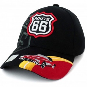 Baseball Caps Route 66 Classic Car Embroidered Structured Baseball Cap - Black - C318IS65W42 $16.07