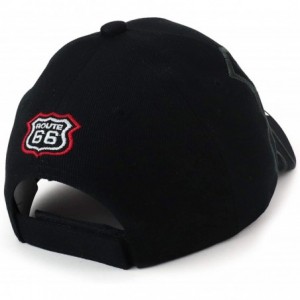 Baseball Caps Route 66 Classic Car Embroidered Structured Baseball Cap - Black - C318IS65W42 $16.07