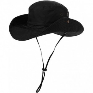 Sun Hats FANCET Fishing Sun Hat Wide Brim for Men Women Nylon Foldable Packable - 00702_black - CT18RUHLYCW $31.13