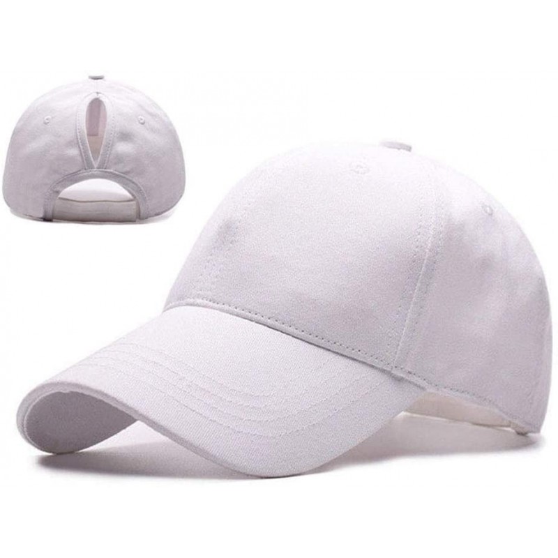 Baseball Caps Ponytail Baseball Cap Hat Adjustable Outdoor Sports Cap Hat for Women Famale Girls - White - CS18K5XD280 $11.67