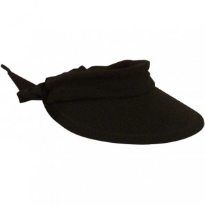 Visors Women's Visor Hat With Big Brim - Black - CE119KIRU1R $51.69