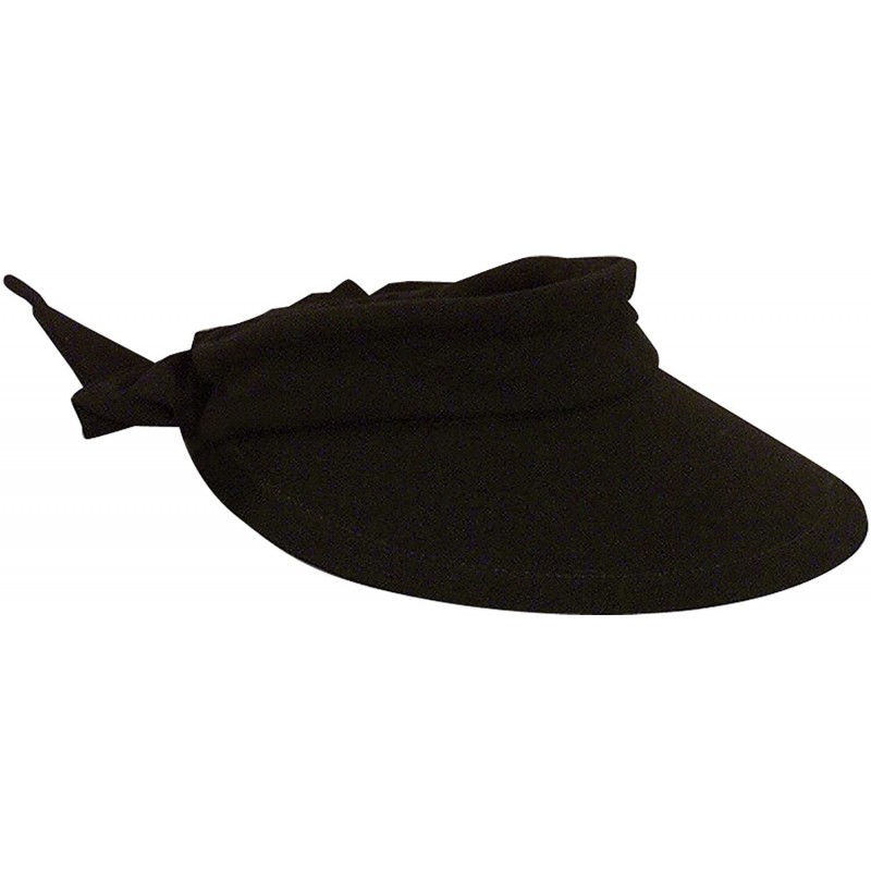 Visors Women's Visor Hat With Big Brim - Black - CE119KIRU1R $47.53
