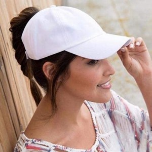 Baseball Caps Ponytail Baseball Cap Hat Adjustable Outdoor Sports Cap Hat for Women Famale Girls - White - CS18K5XD280 $11.67