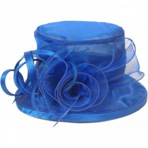 Sun Hats Women Kentucky Derby Horse Race Fascinator Church Fancy Party Top Hat S043 - Blue - C317YU3TSDX $23.40