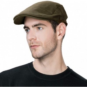 Newsboy Caps Summer Mens Cotton Flat Cap Ivy Gatsby Newsboy Driving Irish Cabbie Golf Hat - 89337olive - C818RHCG9Z4 $13.31